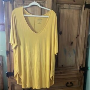 Torrid Yellow Oversized V-Neck T-Shirt